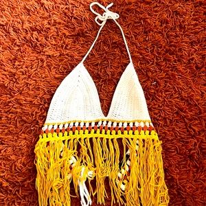 70s macrame style top